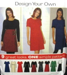 7370 SIMPLICITY  9 EMPIRE DRESS, FRONT WRAP OR NOT, BELT PATTERN 6-10,12-16 OR 18-22 CHOICE UNCUT